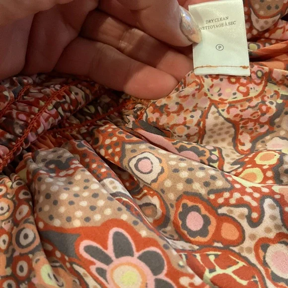 A.L.C. Orange Floral Smocked Mini Dress - Picture 10 of 14